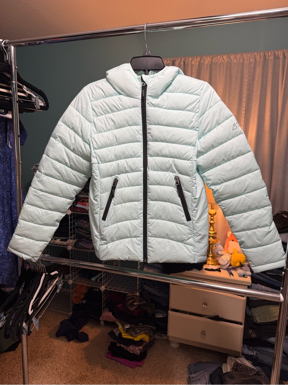 Boulder Gear Women’s XL Aqua Blue Lightweight Puffer Jacket Full Zip